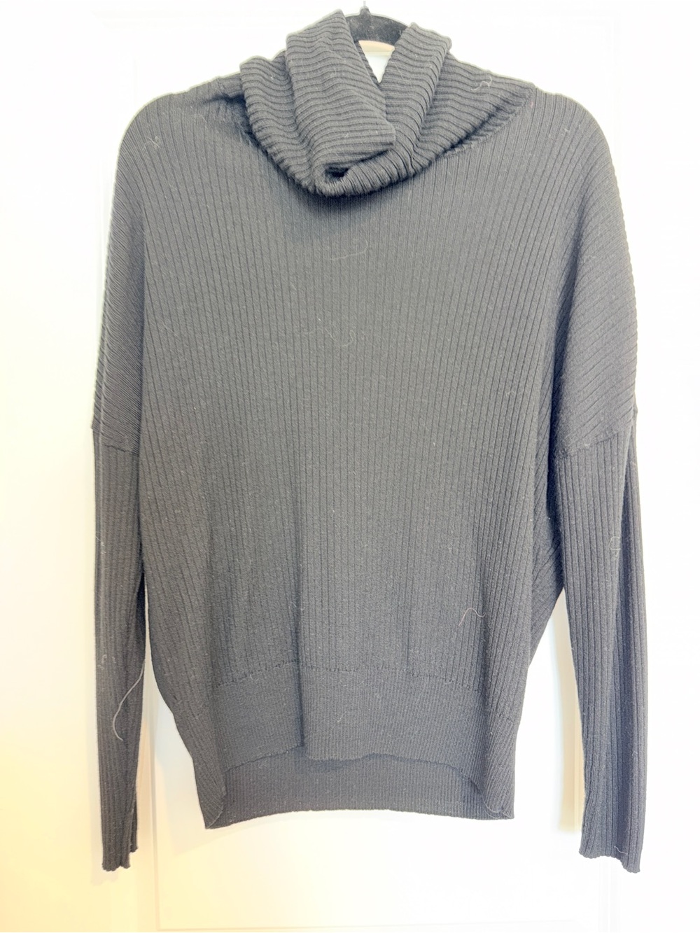 Anthropologie Maeve Black Ribbed Cowl-Neck Open Back Sweater - Picture 4 of 8